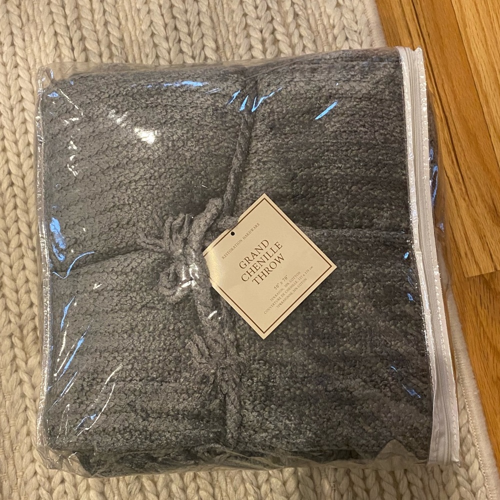 Restoration Hardware Grand Chenille Throw Blanket
